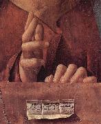 Antonello da Messina Salvator mundi, Detail oil painting artist